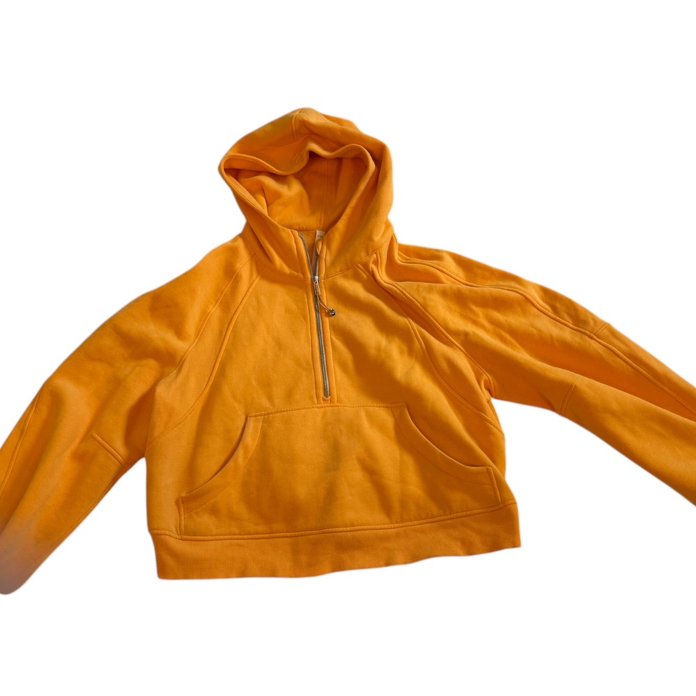 Women's Scuba Half-Zip Hooded Sweatshirt - Orange